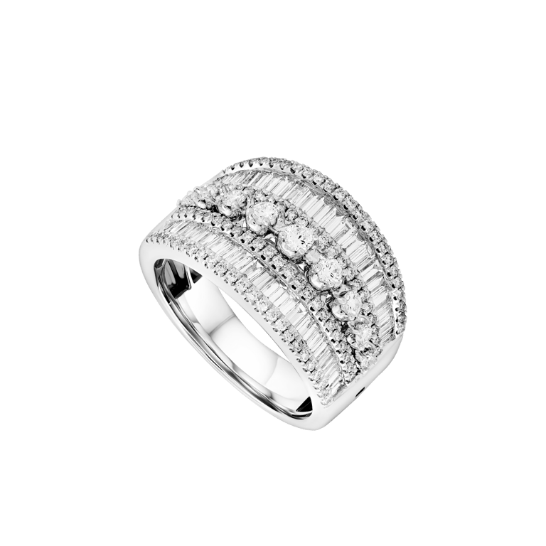Signature Ring aus 18 Kt Weißgold mit Diamanten