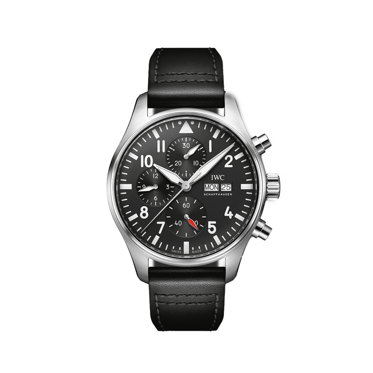 IWC Schaffhausen, Pilots Watch Chronograph Armbanduhr aus Stahl, Referenz IW378001, Produktaufnahme