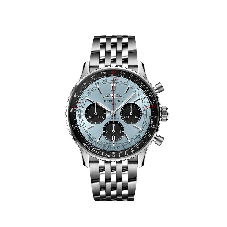 Breitling, Navitimer B01 Chronograph 43 Armbanduhr aus Stahl, Referenz AB0138241C1A1, Produktaufnahme
