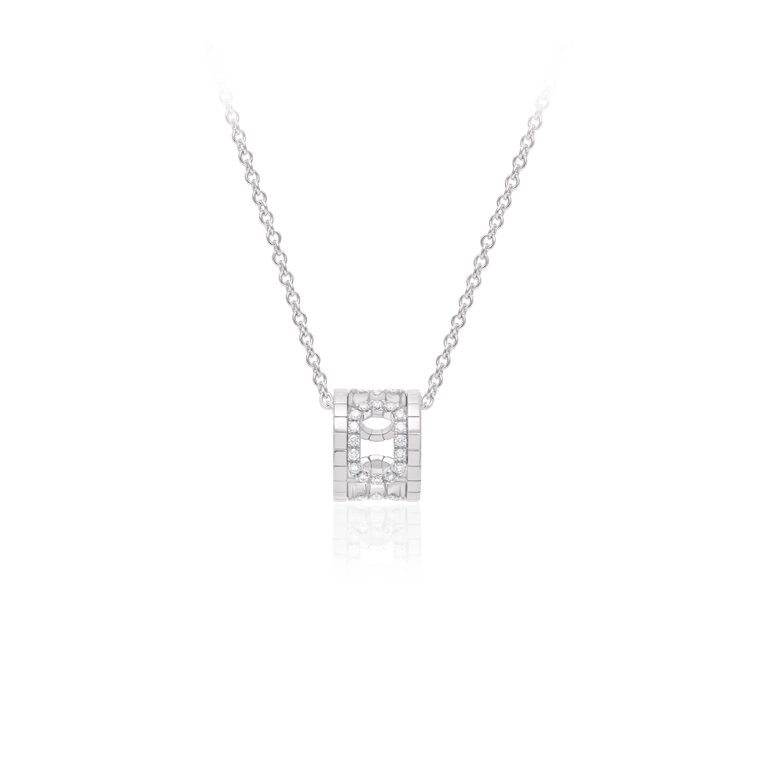 Rivière-Flow Halsschmuck aus 18 Kt Weißgold mit Diamanten