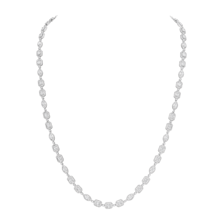 Signature Collier aus 18 Kt Weißgold mit Diamanten