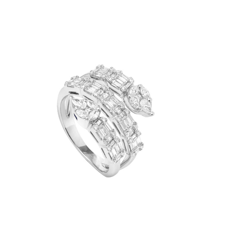 Signature Ring aus 18 Kt Weißgold mit Diamanten