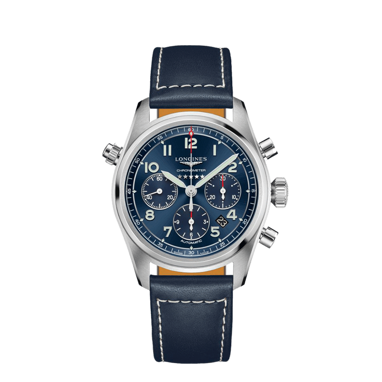 Longines, Longines Spirit Armbanduhr aus Stahl, Referenz L3.820.4.93.0, Produktaufnahme