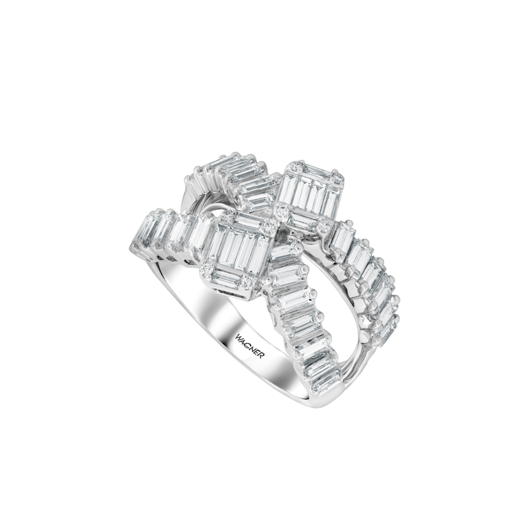 Signature Ring aus 18 Kt Weißgold mit Diamanten