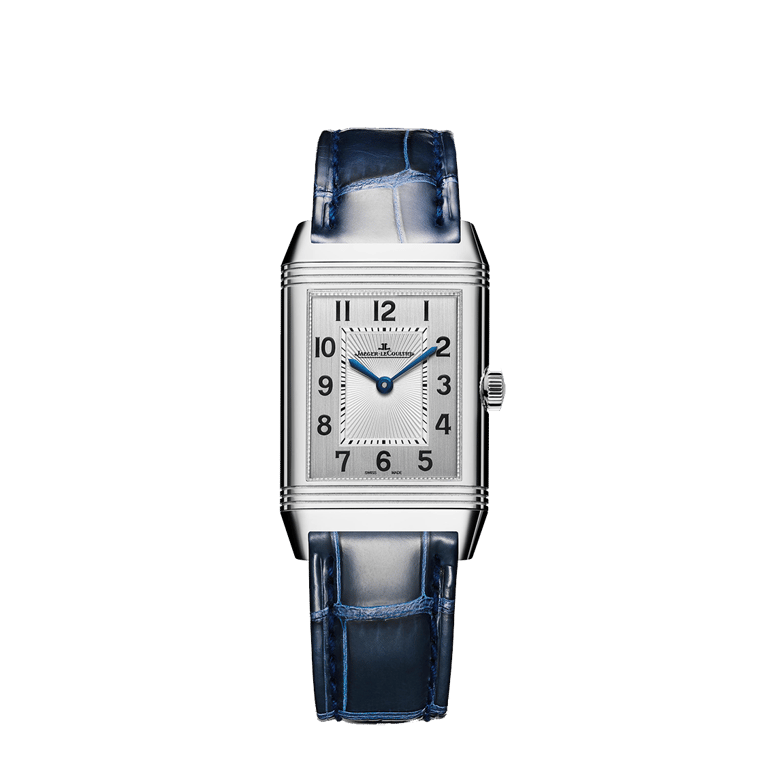 Jaeger LeCoultre, Reverso Classic Medium Duetto Armbanduhr aus Stahl, Referenz 2588422, Produktaufnahme