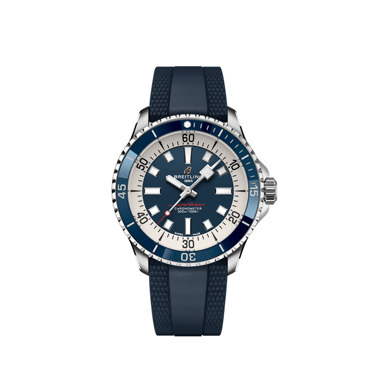 Breitling, Superocean Automatic 42 Armbanduhr aus Stahl, Referenz A17375E71C1S1, Produktaufnahme