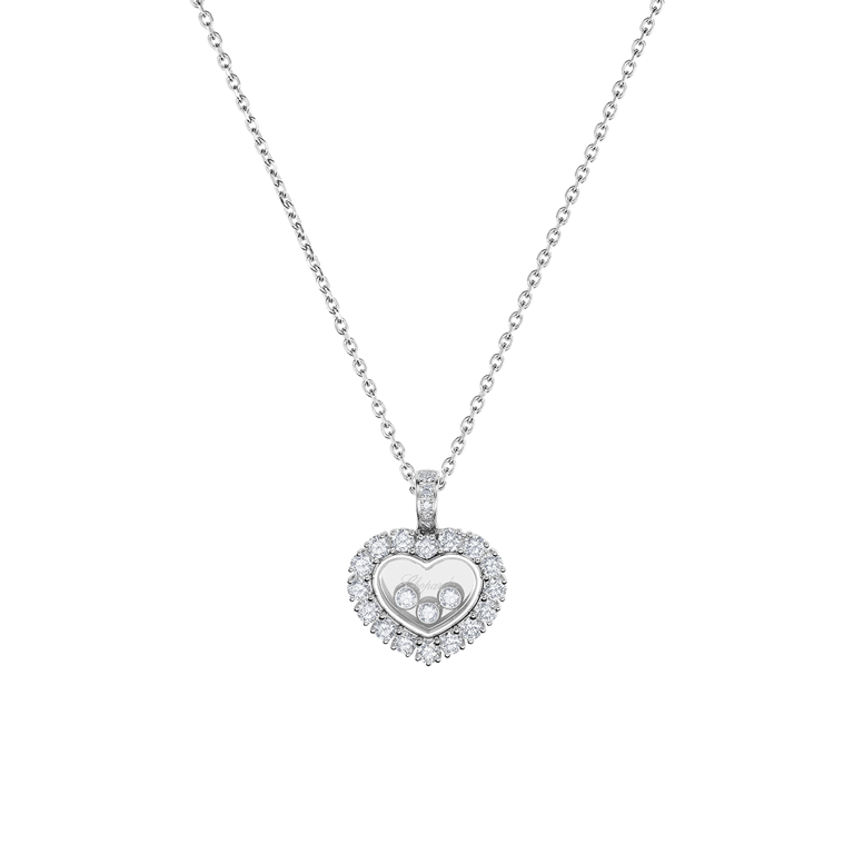 Chopard, Happy Diamonds Halsschmuck aus 18 Kt Weißgold, Referenz CH79A615-1001, Produktaufnahme