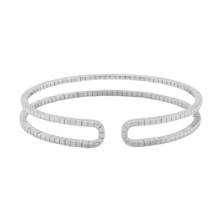Rivière-Flow Armspange aus 18 Kt Weißgold