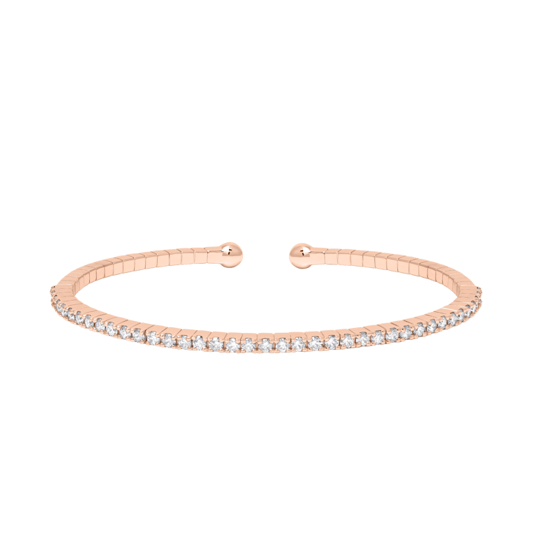 Rivière-Flow Armreif aus 18 Kt Roségold mit Diamanten