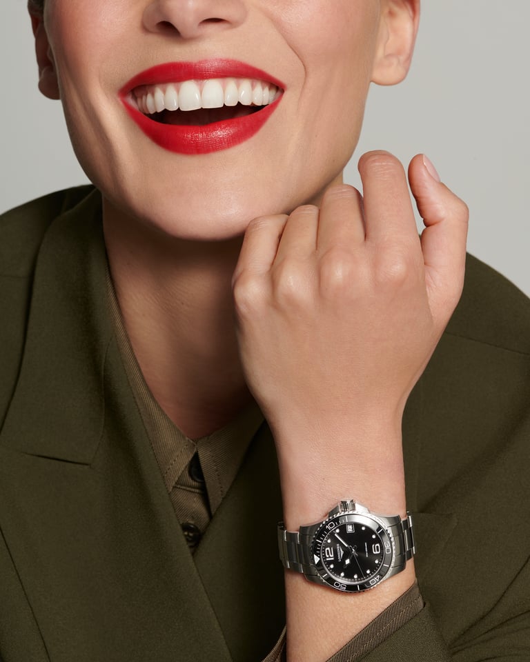 Longines, HydroConquest Armbanduhr aus Stahl, Referenz L3.370.4.56.6, Produktaufnahme