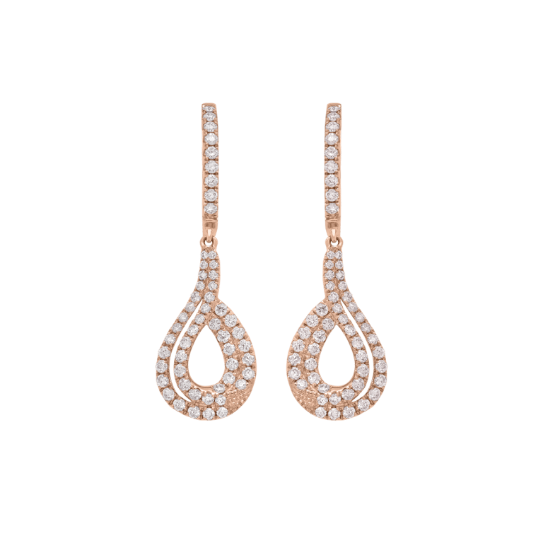 Signature Ohrschmuck aus 18 Kt Roségold mit Diamanten