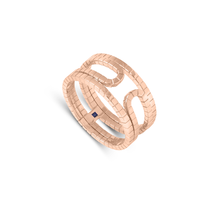 Rivière-Flow Ring aus 18 Kt Roségold
