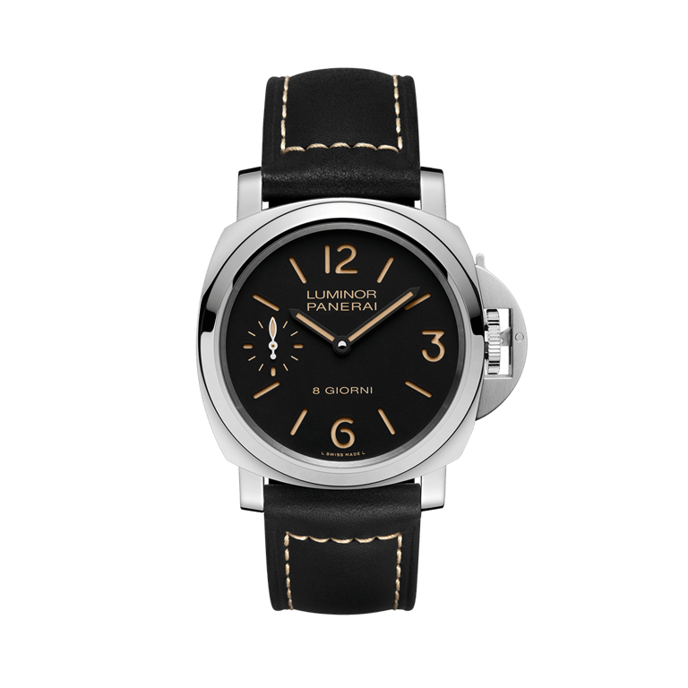 Panerai, Luminor Base  44 mm Armbanduhr aus Stahl, Referenz PAM00915, Produktaufnahme