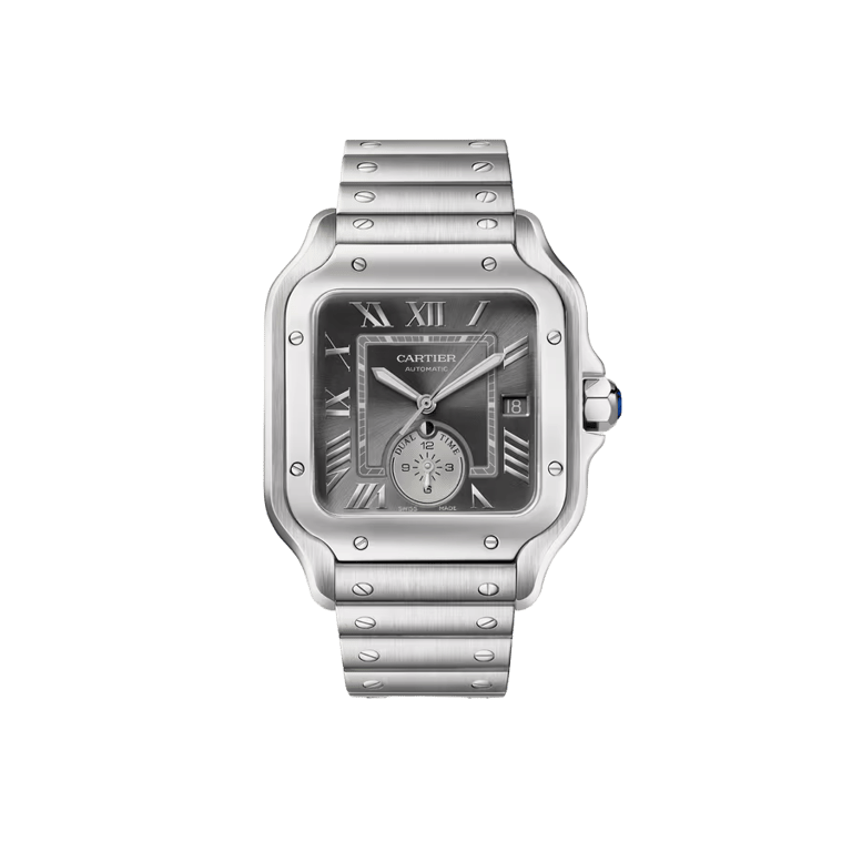 Cartier, Santos de Cartier Armbanduhr aus Stahl, Referenz WSSA0076, Produktaufnahme