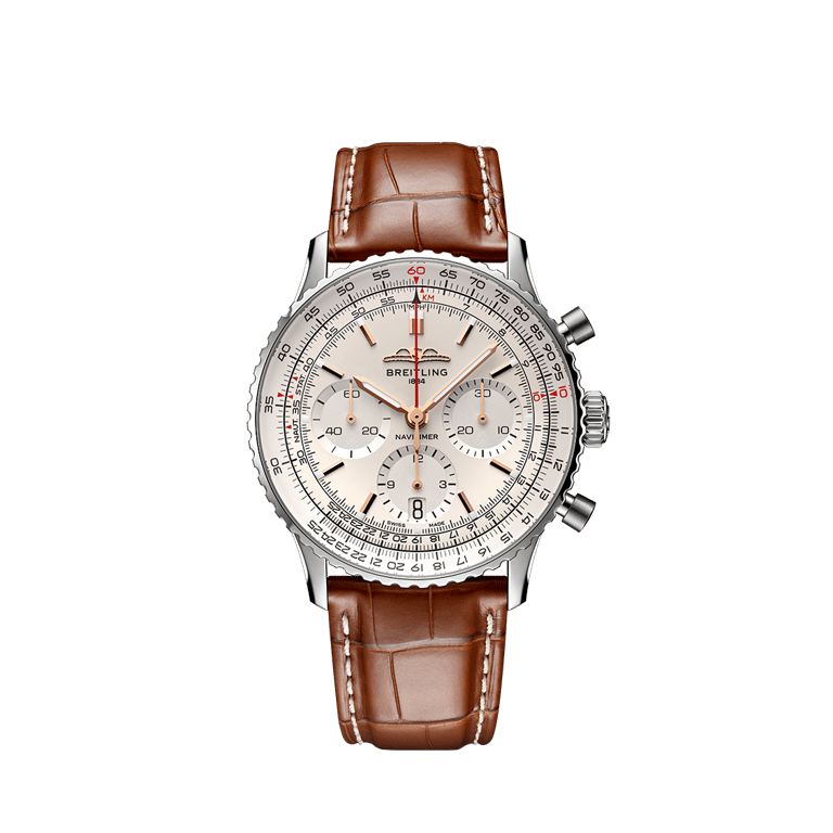 Breitling, Navitimer B01 Chronograph 41 Armbanduhr aus Stahl, Referenz AB0139211G1P1, Produktaufnahme