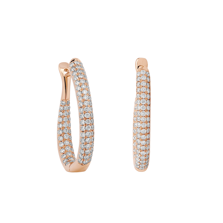 Starlight Special Creolen aus 18 Kt Roségold mit Diamanten