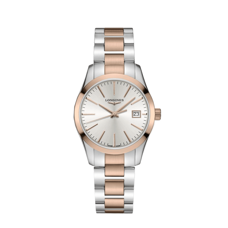 Longines, Conquest Classic Armbanduhr aus Stahl / Vergoldet, Referenz L2.386.3.72.7, Produktaufnahme