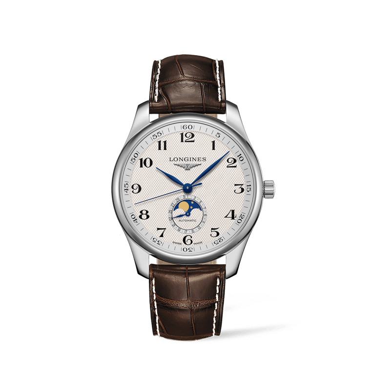 Longines, Moonphase Armbanduhr aus Stahl, Referenz L2.919.4.78.3, Produktaufnahme