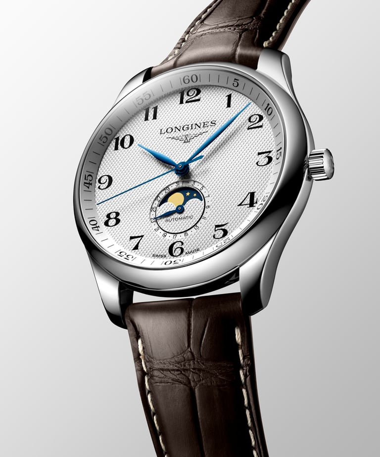 Longines, Moonphase Armbanduhr aus Stahl, Referenz L2.919.4.78.3, Produktaufnahme