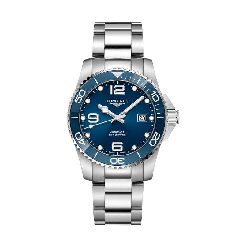 Longines, HydroConquest Armbanduhr aus Stahl / Keramik, Referenz L3.781.4.96.6, Produktaufnahme