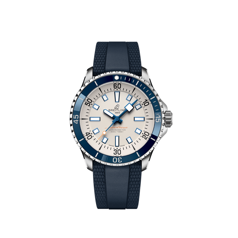 Breitling, Superocean Automatic 42 Armbanduhr aus Stahl, Referenz A17375E71G1S1, Produktaufnahme