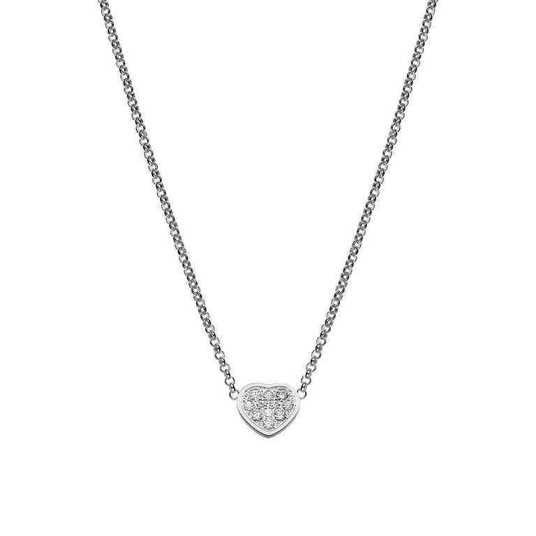 Chopard, My Happy Hearts Halsschmuck aus 18 Kt Weißgold, Referenz CH81A086-1901, Produktaufnahme