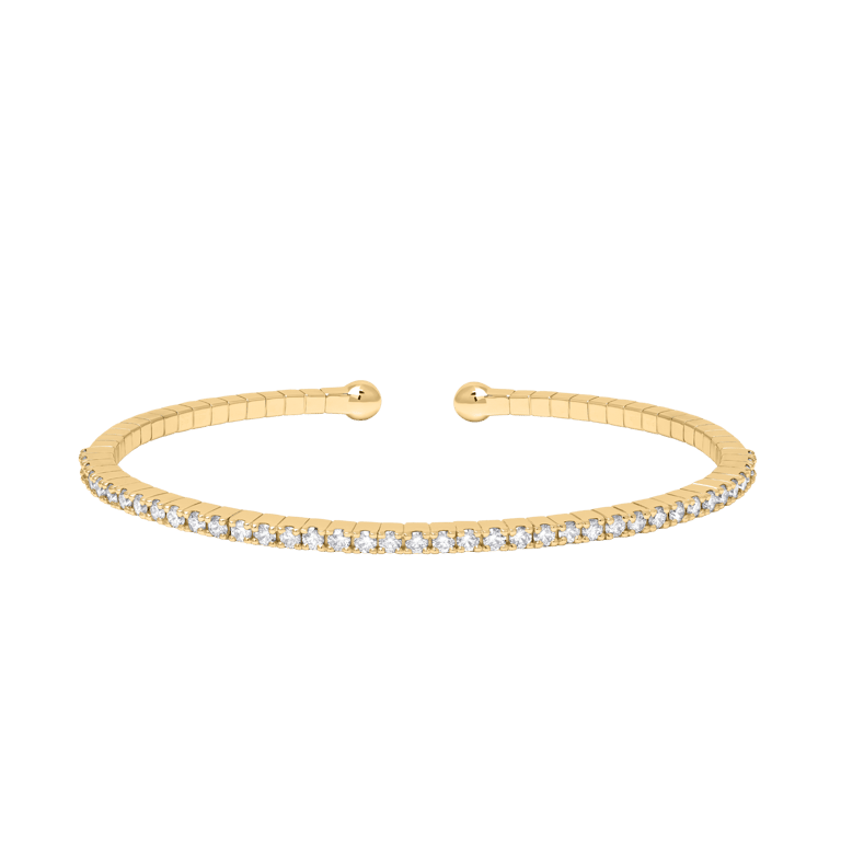 Rivière-Flow Armreif aus 18 Kt Gelbgold mit Diamanten
