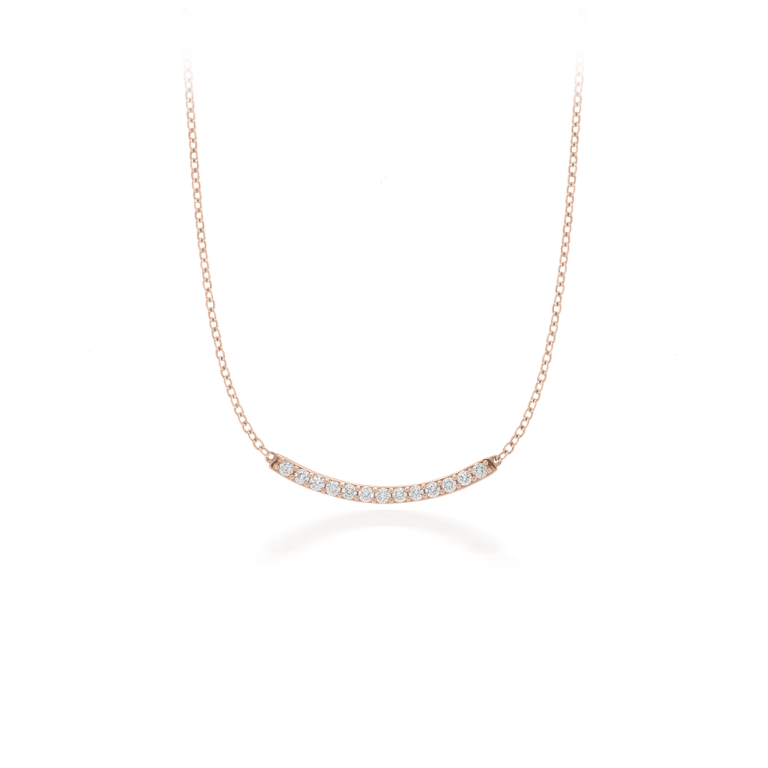 Rivière-Flow Collier aus 18 Kt Roségold mit Diamanten