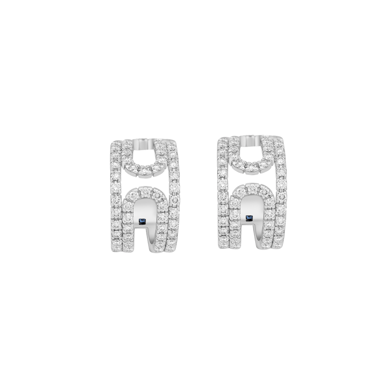 Rivière-Flow Ohrschmuck aus 18 Kt Weißgold mit Diamanten
