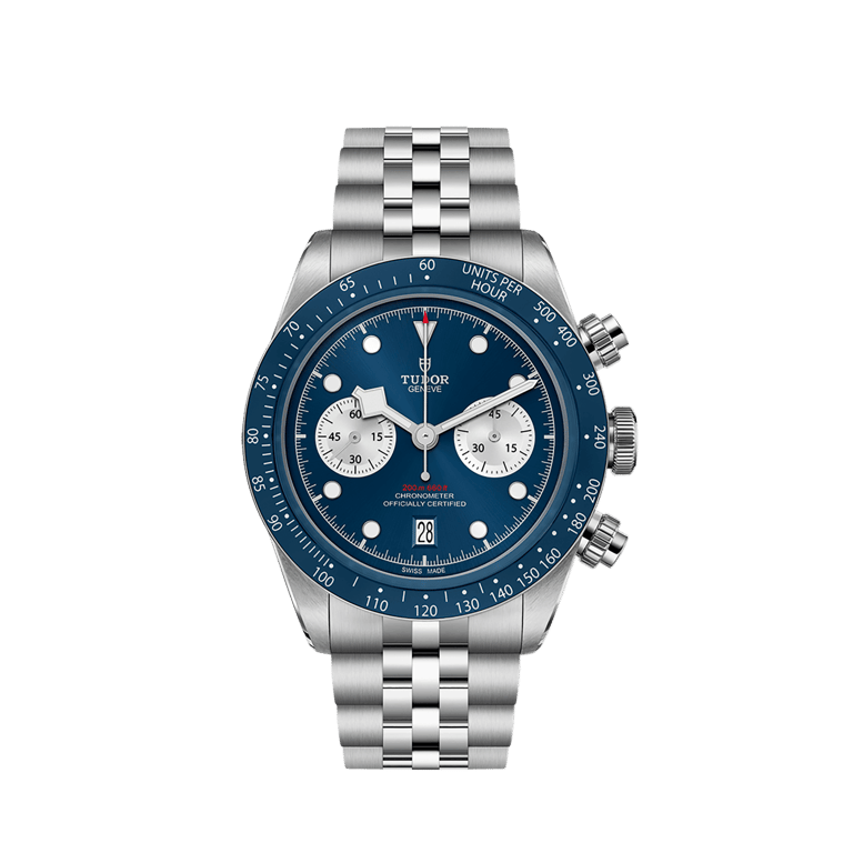 Tudor, Black Bay Chrono 41 Armbanduhr aus Stahl, Referenz M79360B-0002, Produktaufnahme