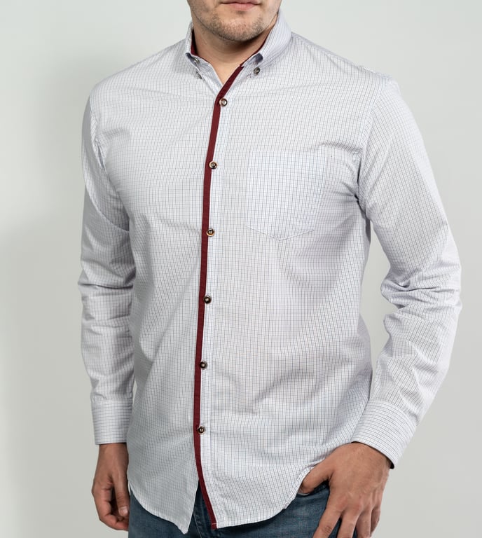 Playera tipo Polo color roja con franja gris