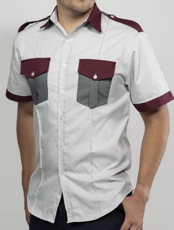 Playera tipo Polo color roja con gris