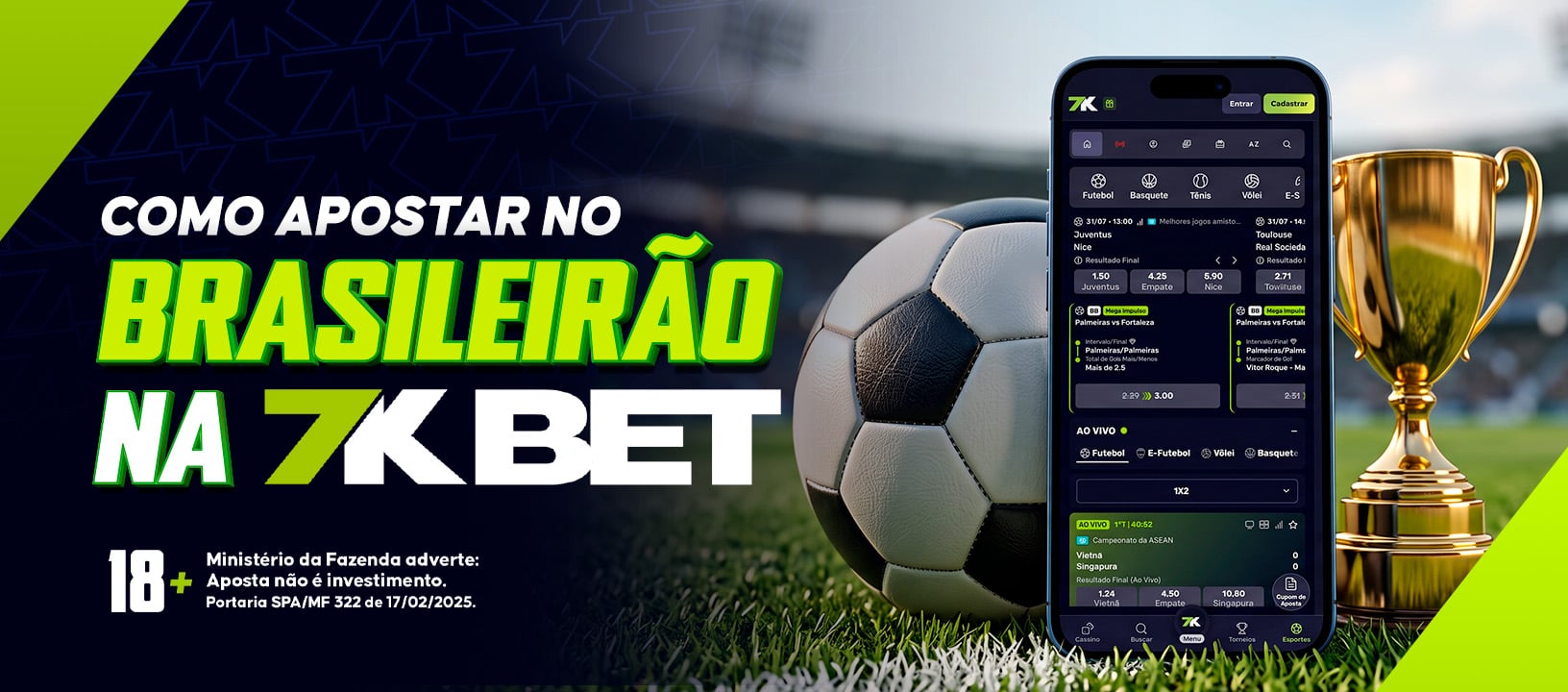 Guia 7K Bet: como apostar no Brasileirão passo a passo