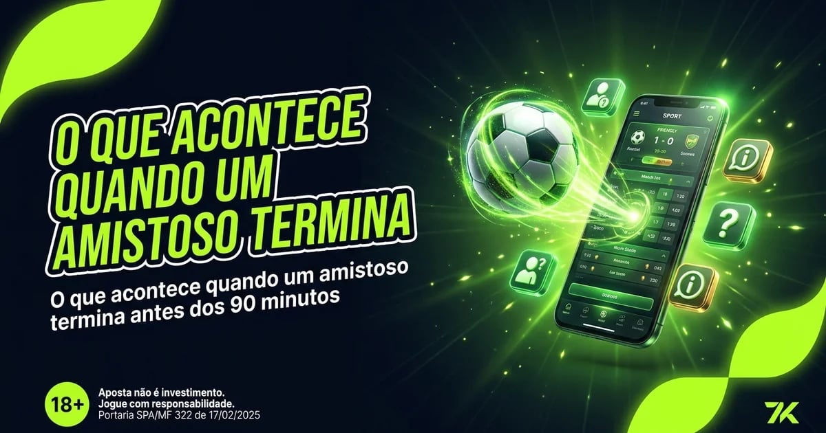 O que acontece quando um amistoso termina antes dos 90 minutos?