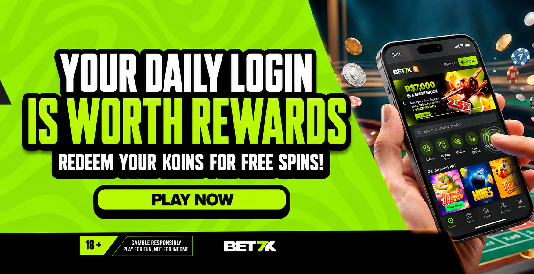 Log in for 7 days: earn Koins and super surprise rewards!