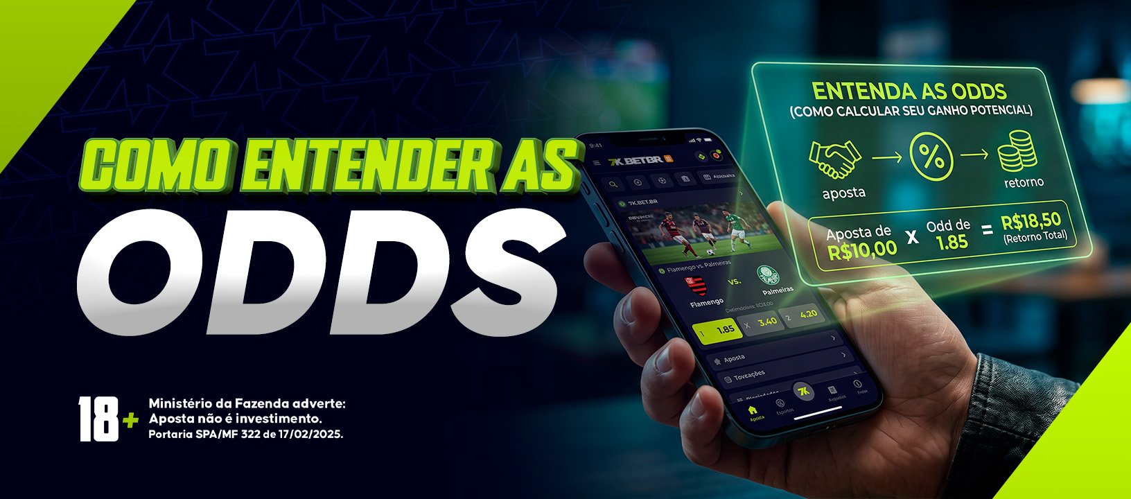 Como interpretar odds na plataforma de aposta de futebol 7K Bet