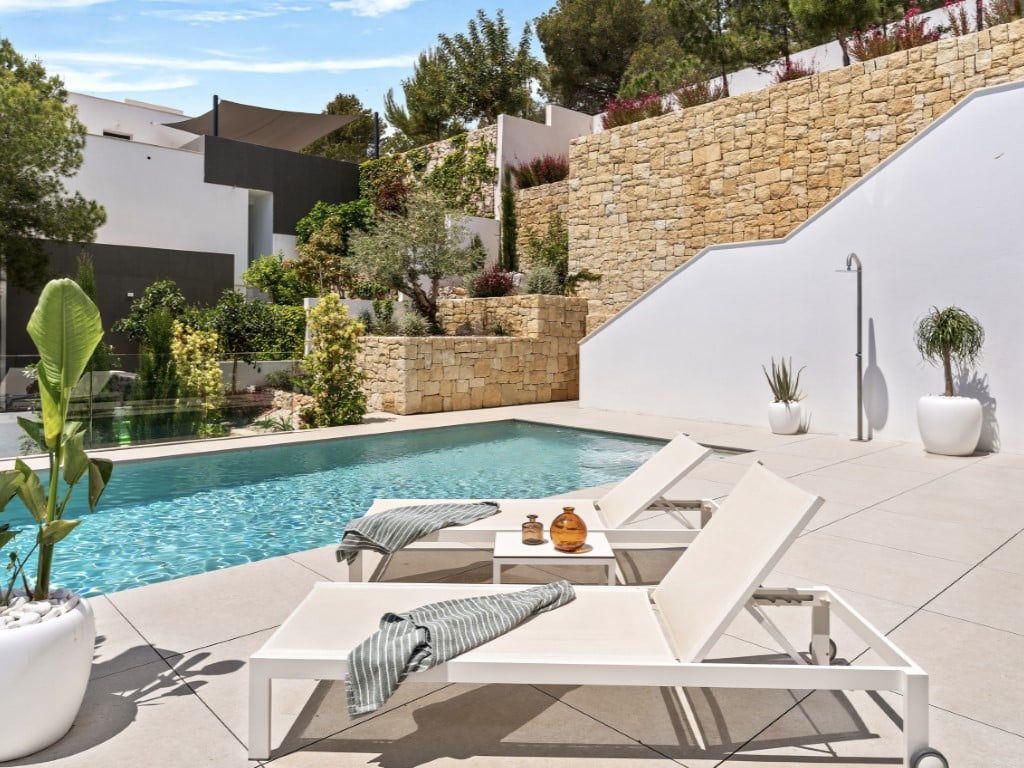 New luxury villa with sea views in Sierra de Altea — living room