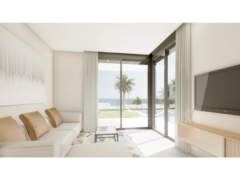 Exclusive 3-bed villa with sea views in gated urbanization — living room