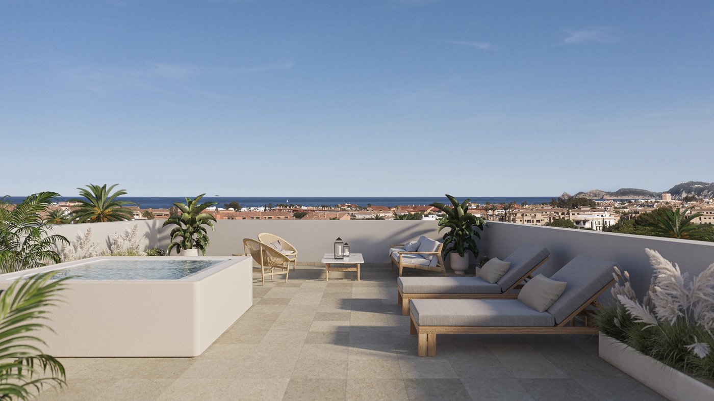 Amplio ático dúplex de 3 dormitorios con vistas al mar en Jávea