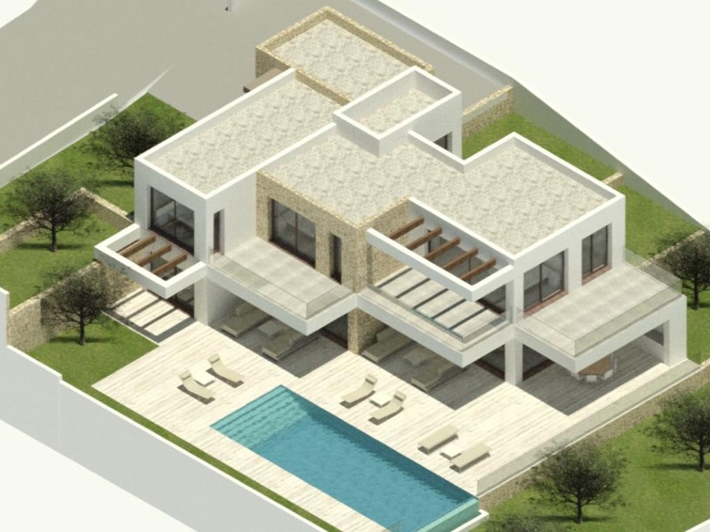 Luxusní vila s výhledem na moře a bazénem v Moraiře — terrace