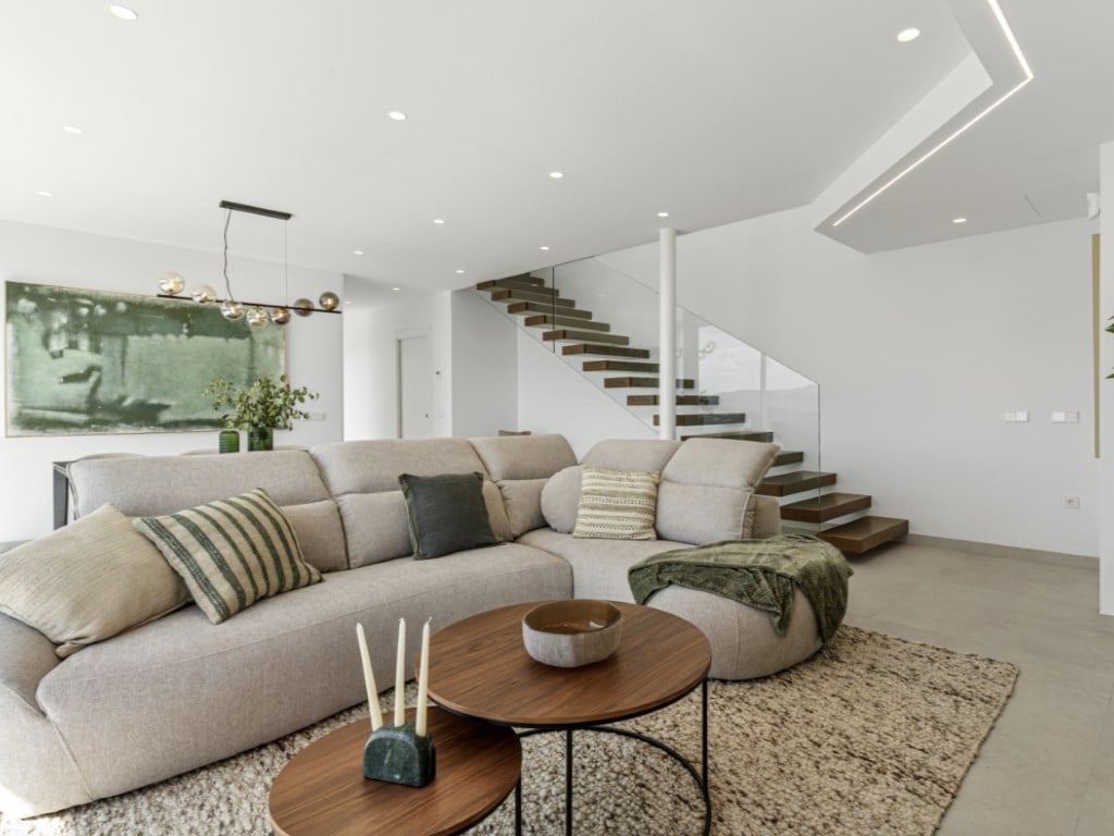 Villa moderne de 3 chambres avec piscine à débordement en Costa Blanca — living room