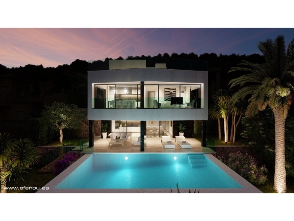 Villa de luxe sur 3 étages avec vue panoramique sur la mer à Calpe — terrace