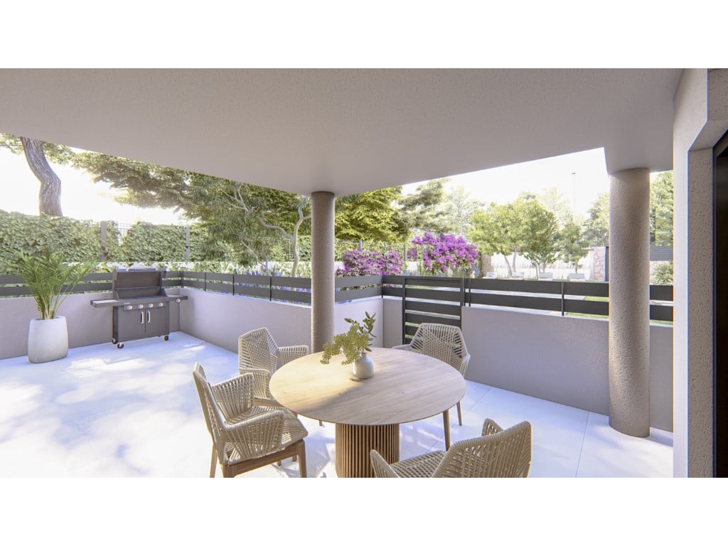 3-bedroom apartment in Jávea, 400m from beach, with pool — living room