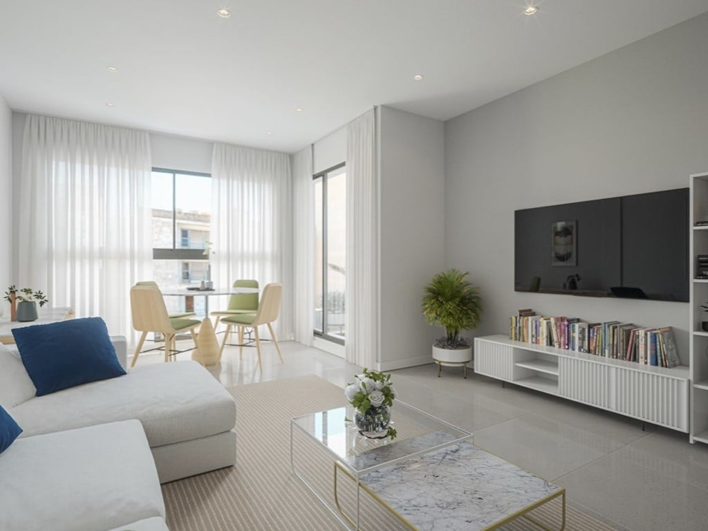 New 3-bed apartments with pool in Guardamar del Segura — living room