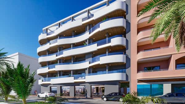 Nieuwbouwappartement met zeezicht op 100 meter van het strand in Torrevieja