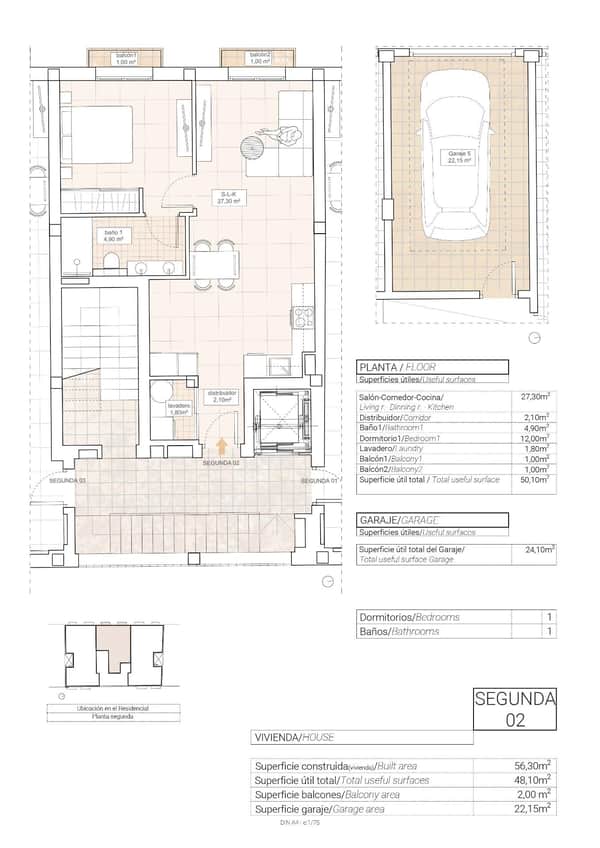 Compact nieuwbouwappartement met wijngaarduitzicht in Hondón de las Nieves