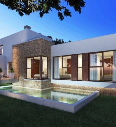 Vil·la de Disseny Modern Estil Ibiza a Jávea: 4 Dormitoris, Vistes a la Muntanya, Piscina, Garatge i Acabats Premium | 1.550.000 € - 3