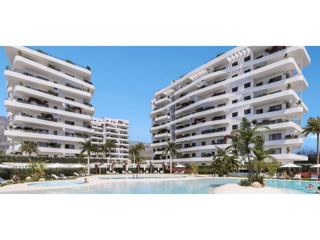 Modern apartments with pool and gym near Playa del Torres — living room