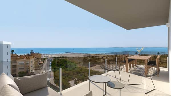 Nieuwbouwappartement met zeezicht in Santa Pola