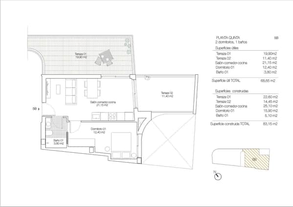 Compacte nieuwbouw penthouse op 50 meter van het strand in Torrevieja